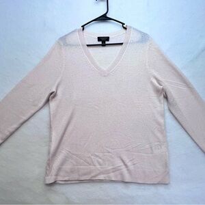 Charter Club 100% Cashmere Cream V-Neck Sweater, Letter